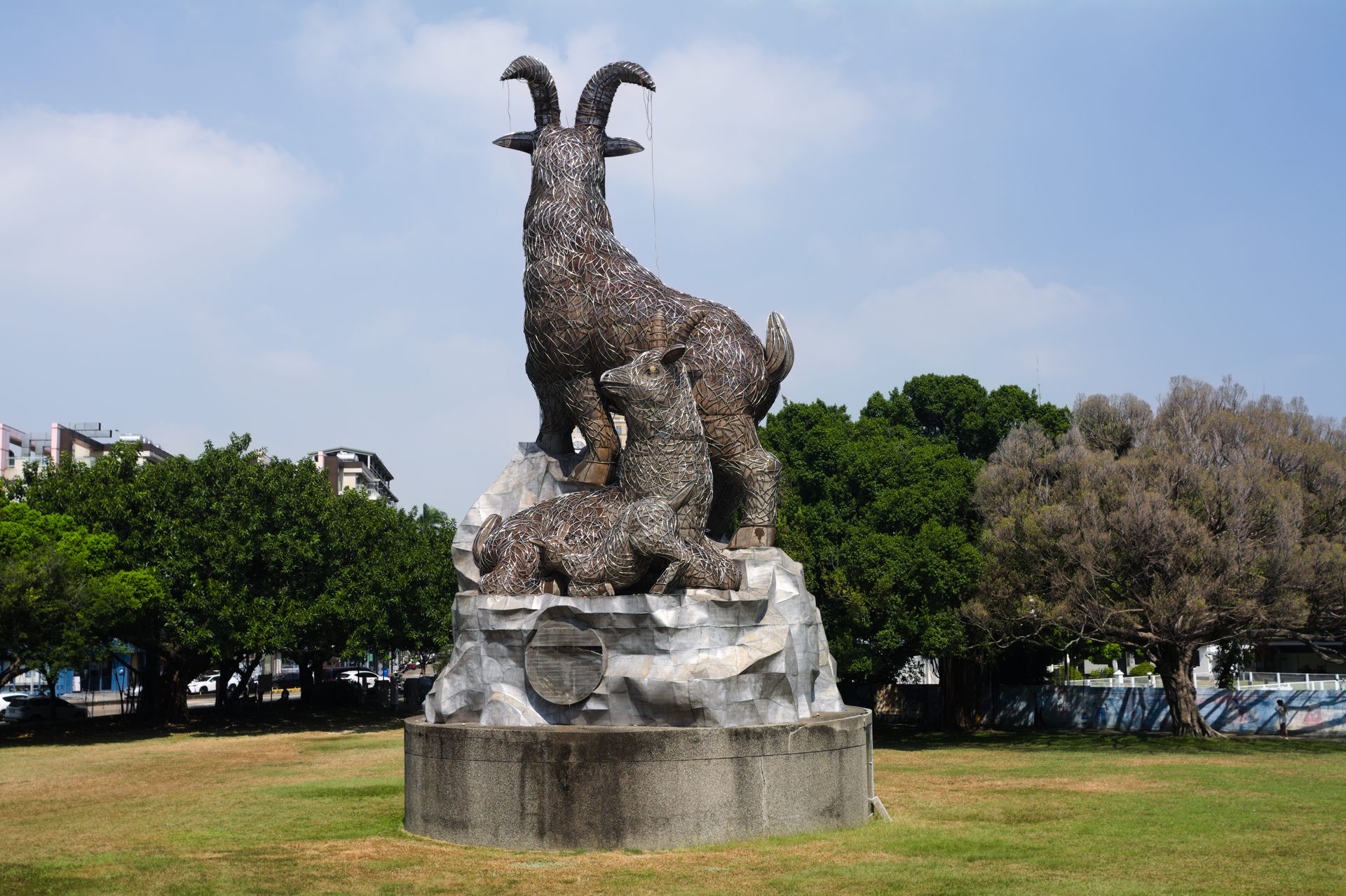 Goat sculpture in a Taichung park